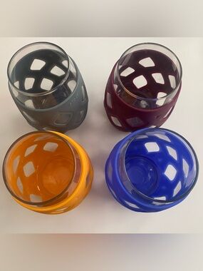 Ello Stemless Wine Glasses with Grip Holds (Set of 4)